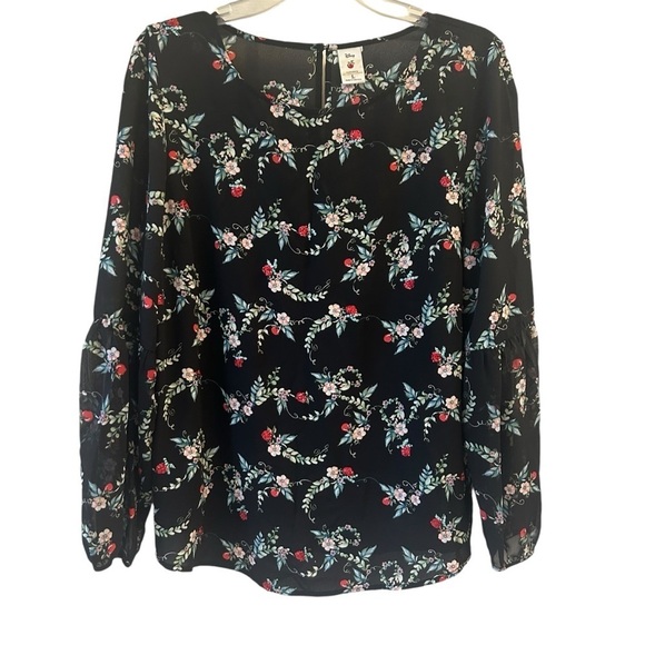 Lauren Conrad Disney Blouse Top Apples 🍎 Large - Picture 1 of 8